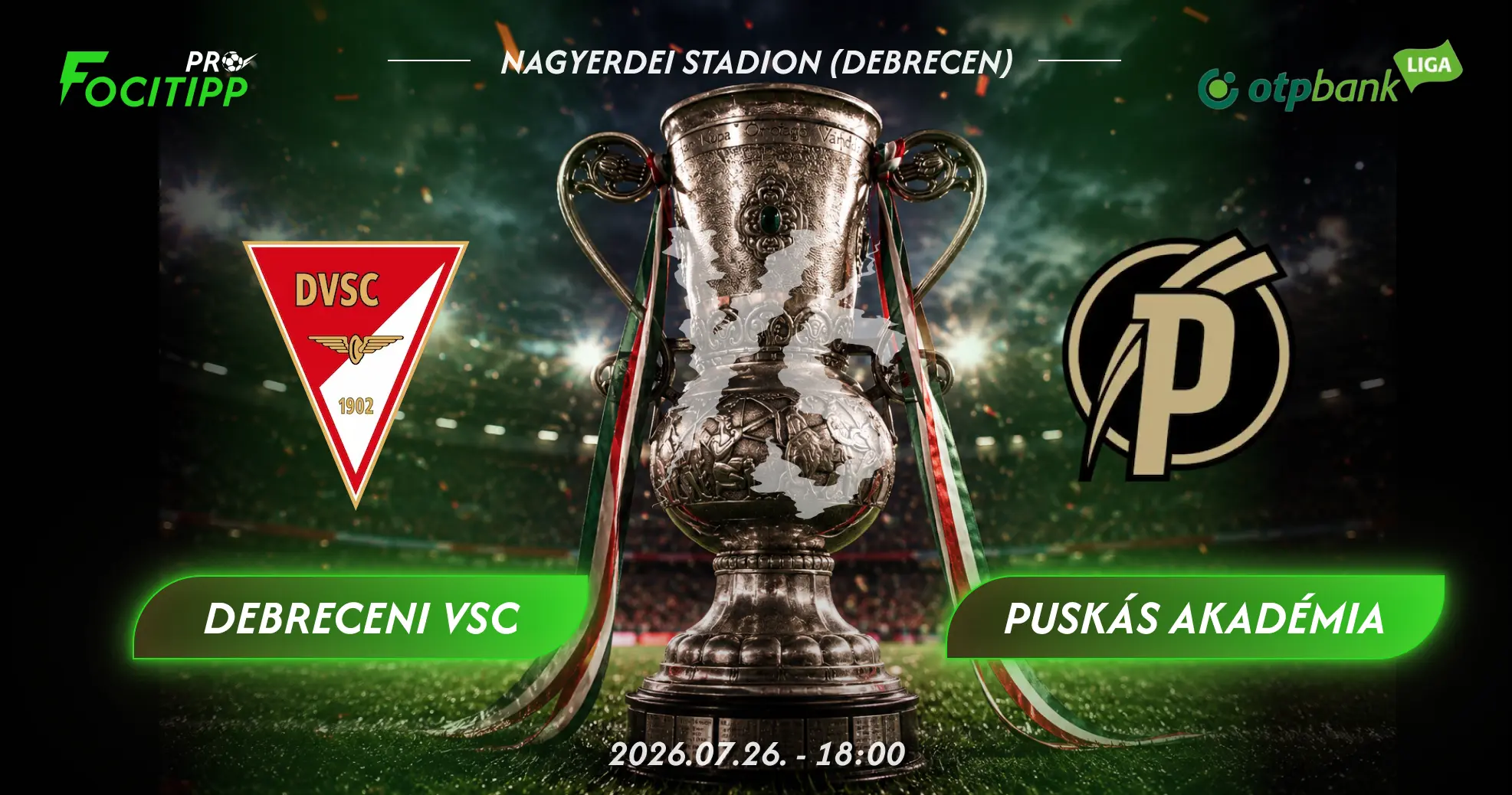 Debreceni VSC – Puskás Akadémia tipp